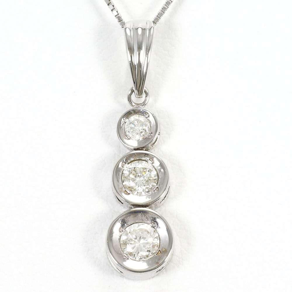 VINTAGE 14k Silver Diamond Necklace